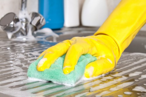Close-up of a mattress being cleaned in a Petersham home